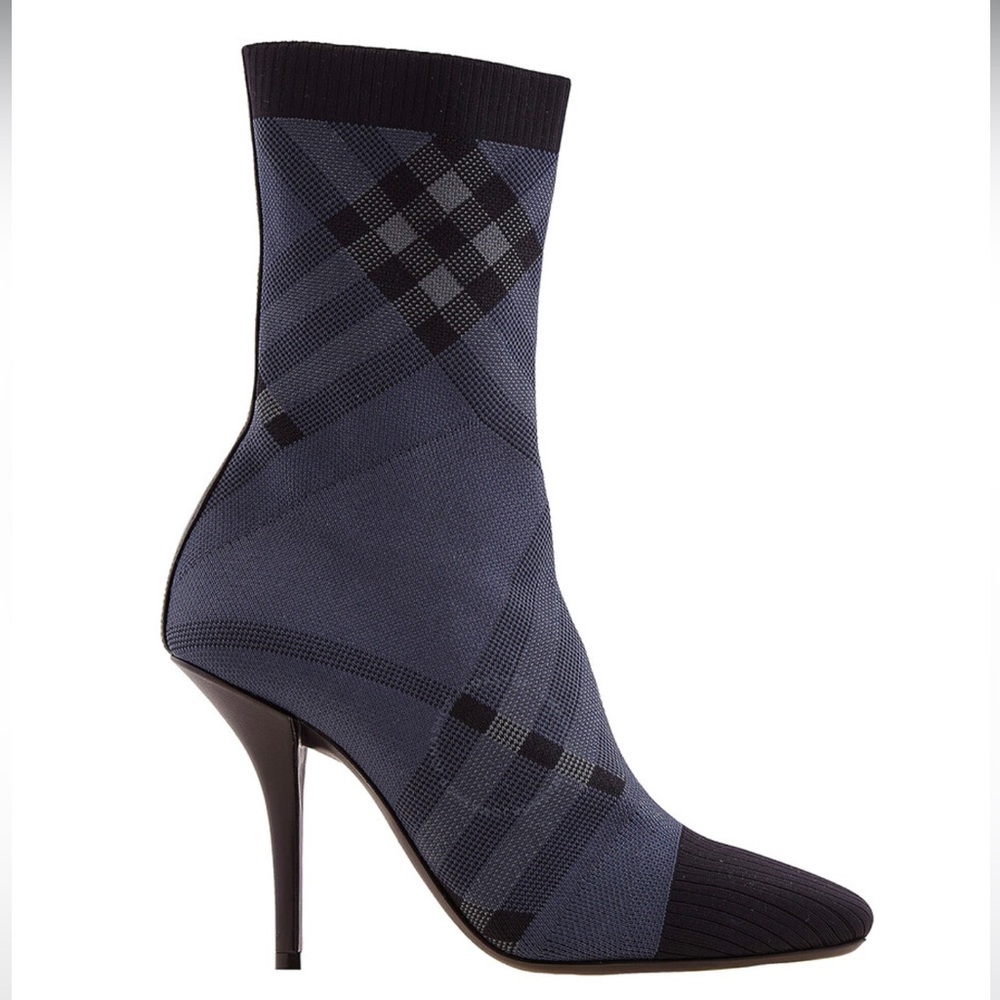 BURBERRY Dolman Check-Pattern Sock Ankle Boots, Brand Size 8.5 US, NWT - Picture 8 of 10